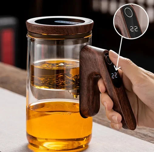Hotpot Pro™ | Elegant Glass Teapot with Wooden Accents