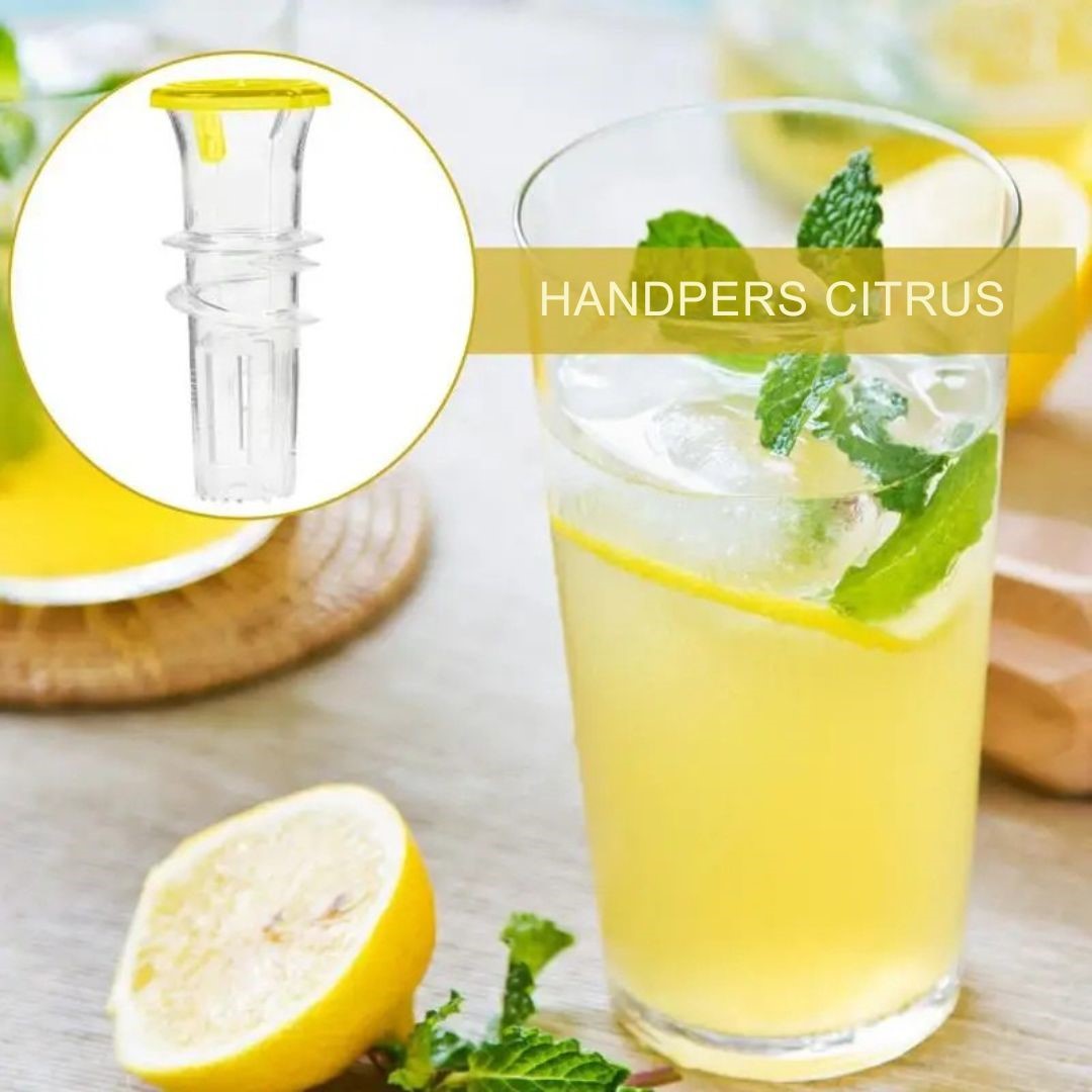 Verse Citrussap met een druk