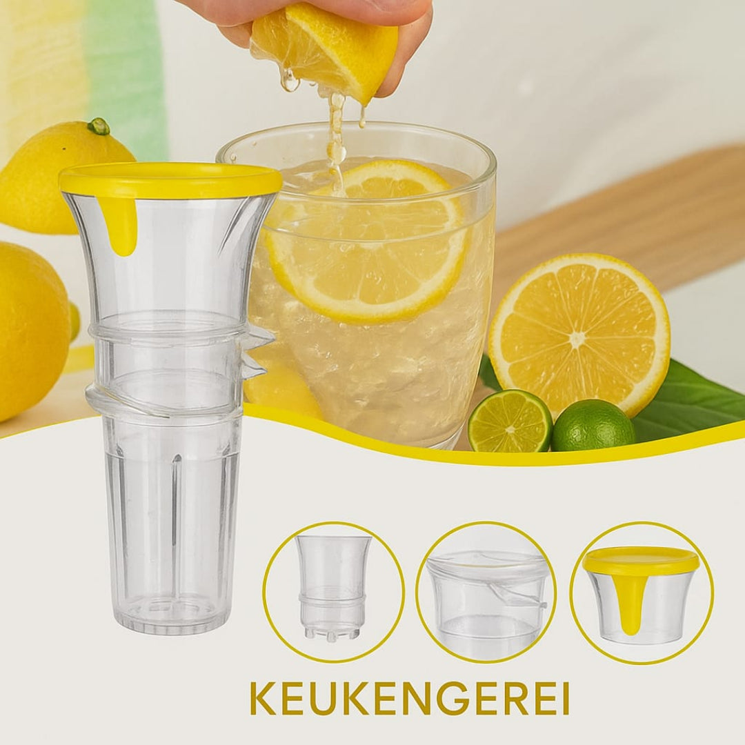 Verse Citrussap met een druk
