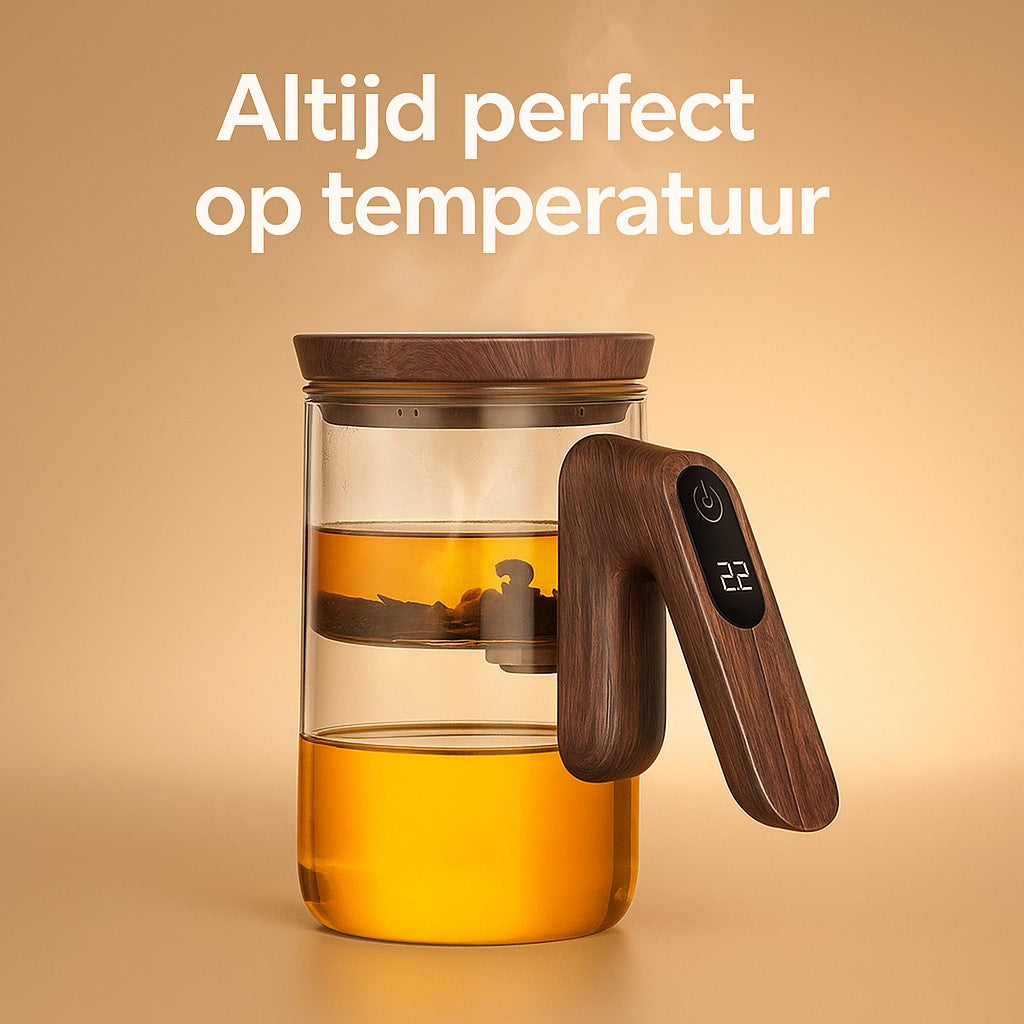 Hotpot Pro™ | Elegant Glass Teapot with Wooden Accents